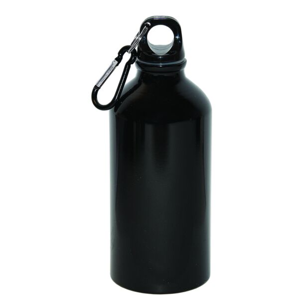 500 ML (17 FL. OZ.) ALUMINUM WATER BOTTLE WITH CARABINER Thumbnail